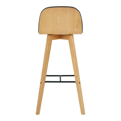 Moes Home - Napoli Leather Barstool Black - YC-1022-02 veiw 4