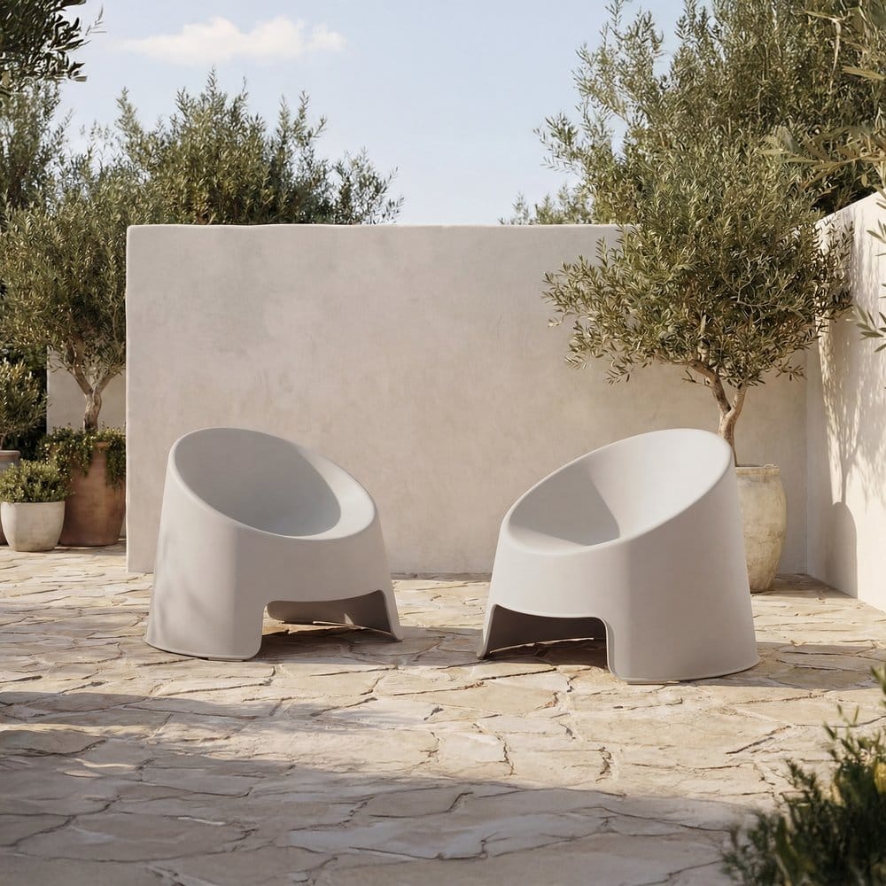 Moes Home - Nolla Outdoor Accent Chair Set of 2 Light Grey - QX-1018-29 view 10