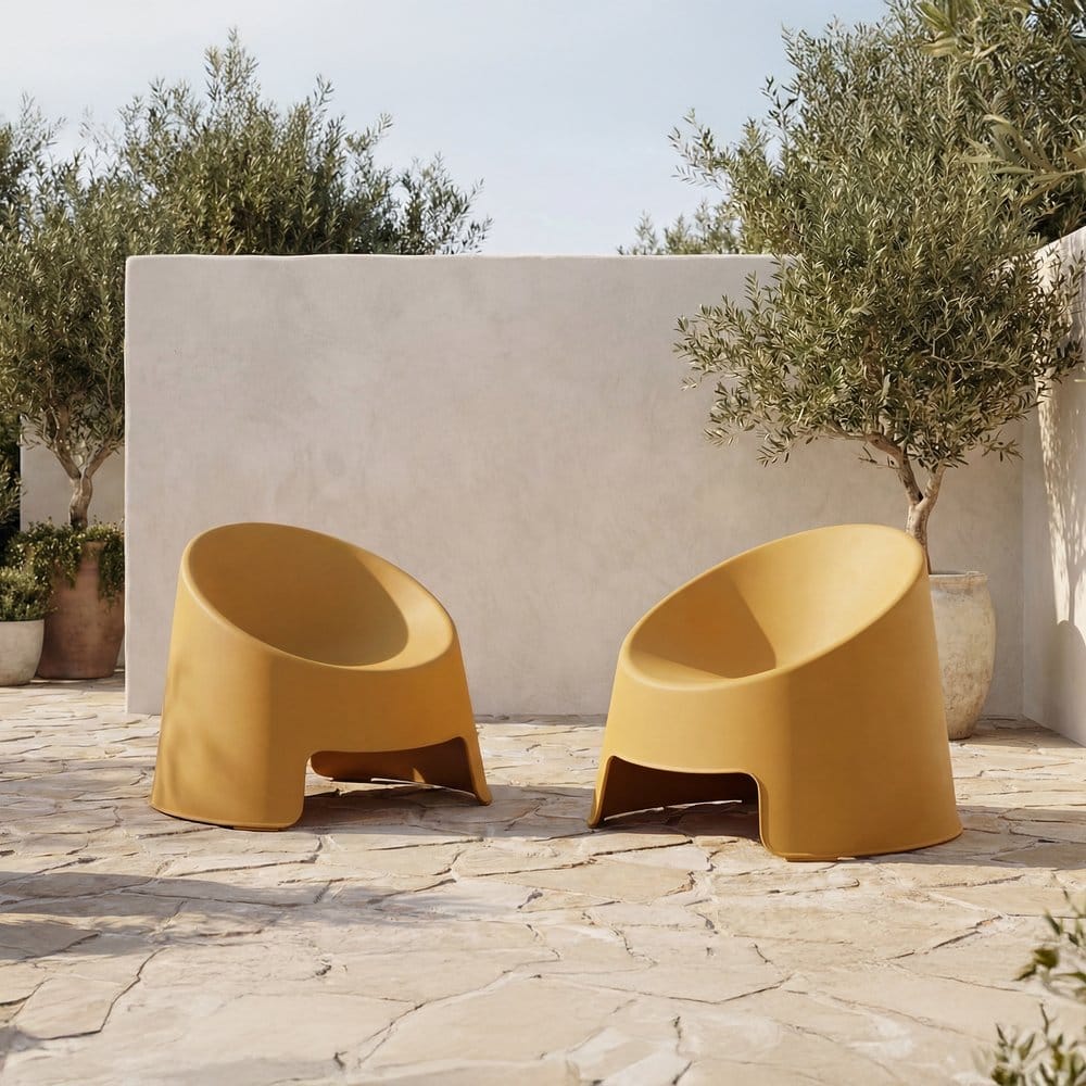 Moes Home - Nolla Outdoor Accent Chair Set of 2 Yellow - QX-1018-09 view 10