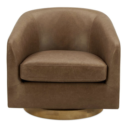 Moes Home - Oscy Leather Swivel Chair Tan - KQ-1015-40-USA view 1