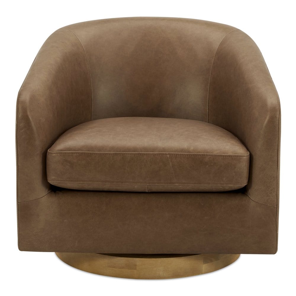 Moes Home - Oscy Leather Swivel Chair Tan - KQ-1015-40-USA view 2