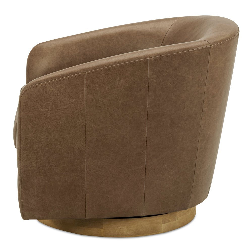 Moes Home - Oscy Leather Swivel Chair Tan - KQ-1015-40-USA view 3