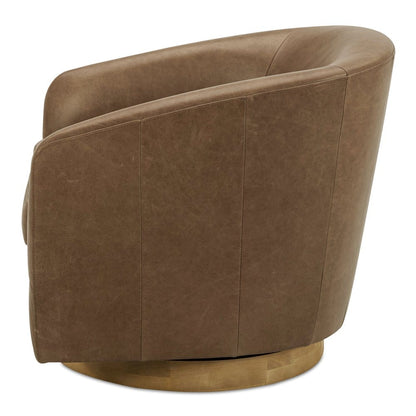 Moes Home - Oscy Leather Swivel Chair Tan - KQ-1015-40-USA view 3