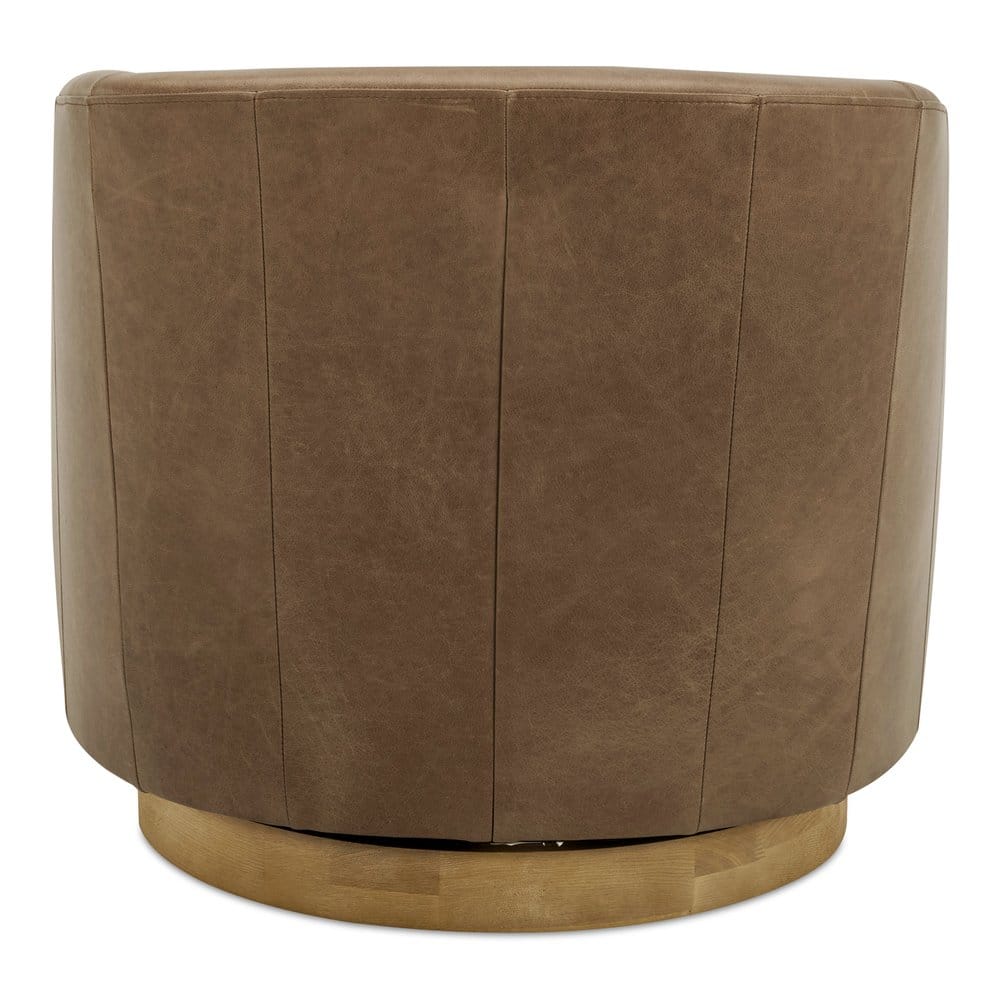 Moes Home - Oscy Leather Swivel Chair Tan - KQ-1015-40-USA view 4