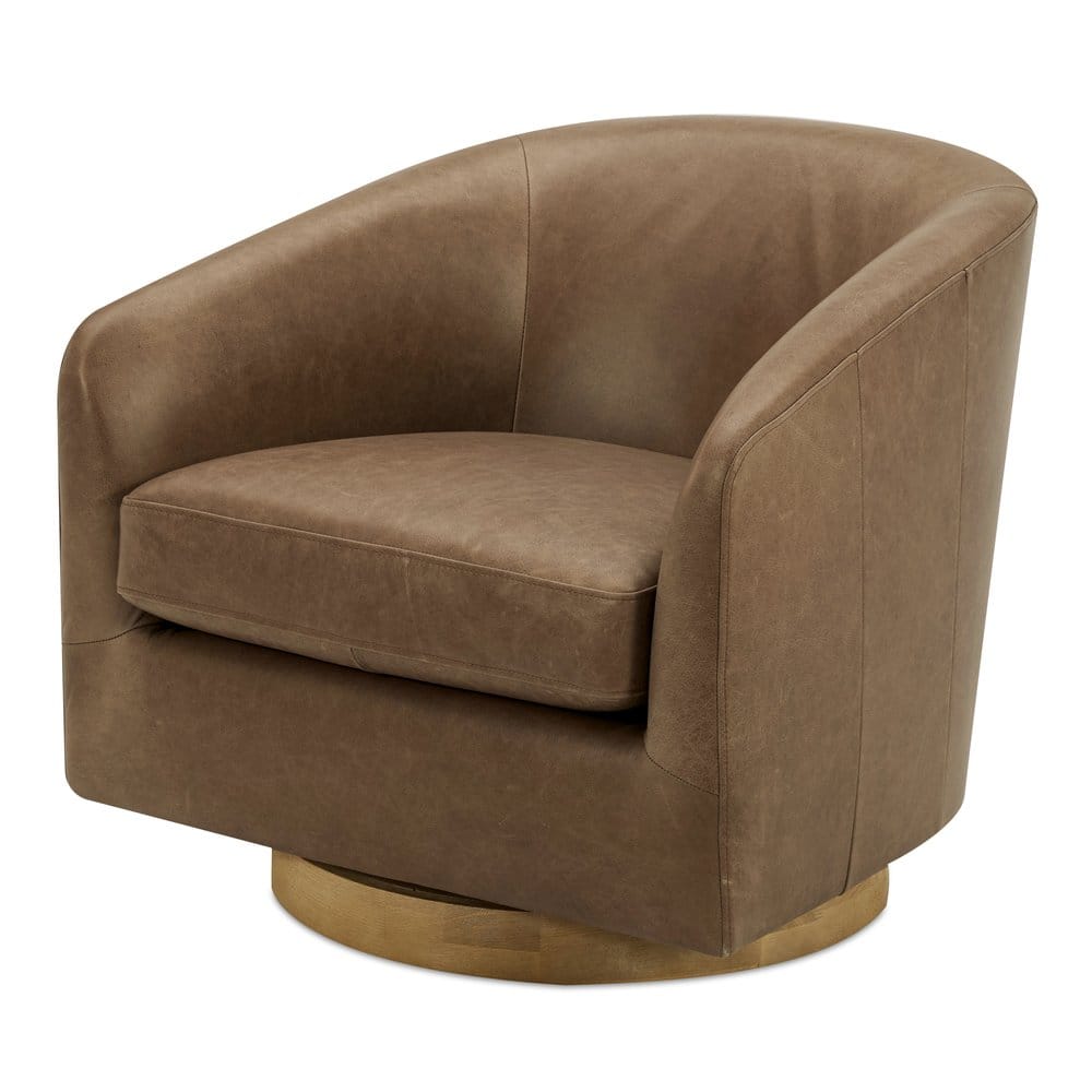 Moes Home - Oscy Leather Swivel Chair Tan - KQ-1015-40-USA view 5