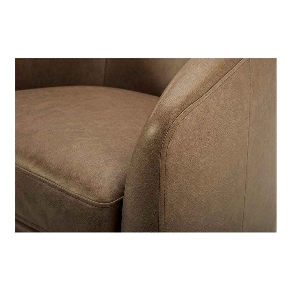 Moes Home - Oscy Leather Swivel Chair Tan - KQ-1015-40-USA view 6
