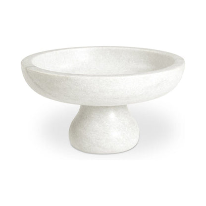 Moes Home - Palermo Pedestal Bowl White Marble - PZ-1023-18 view 1