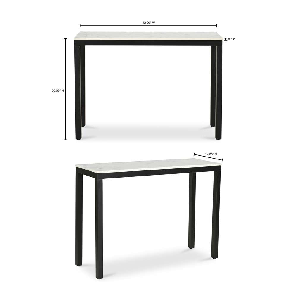 Moes Home - Parson Console Table White Marble - KY-1035-02-0 veiw 9
