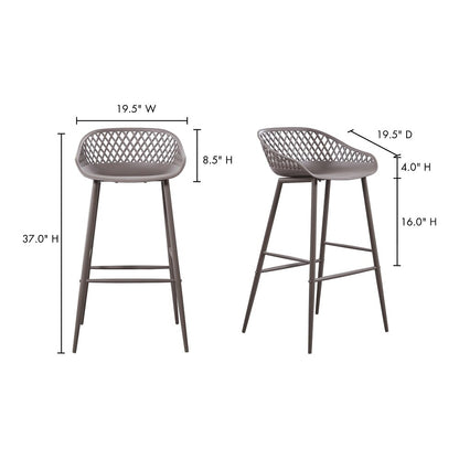 Moes Home - Piazza Outdoor Bar Stool in Grey (Set of 2) - QX-1004-15 veiw 7
