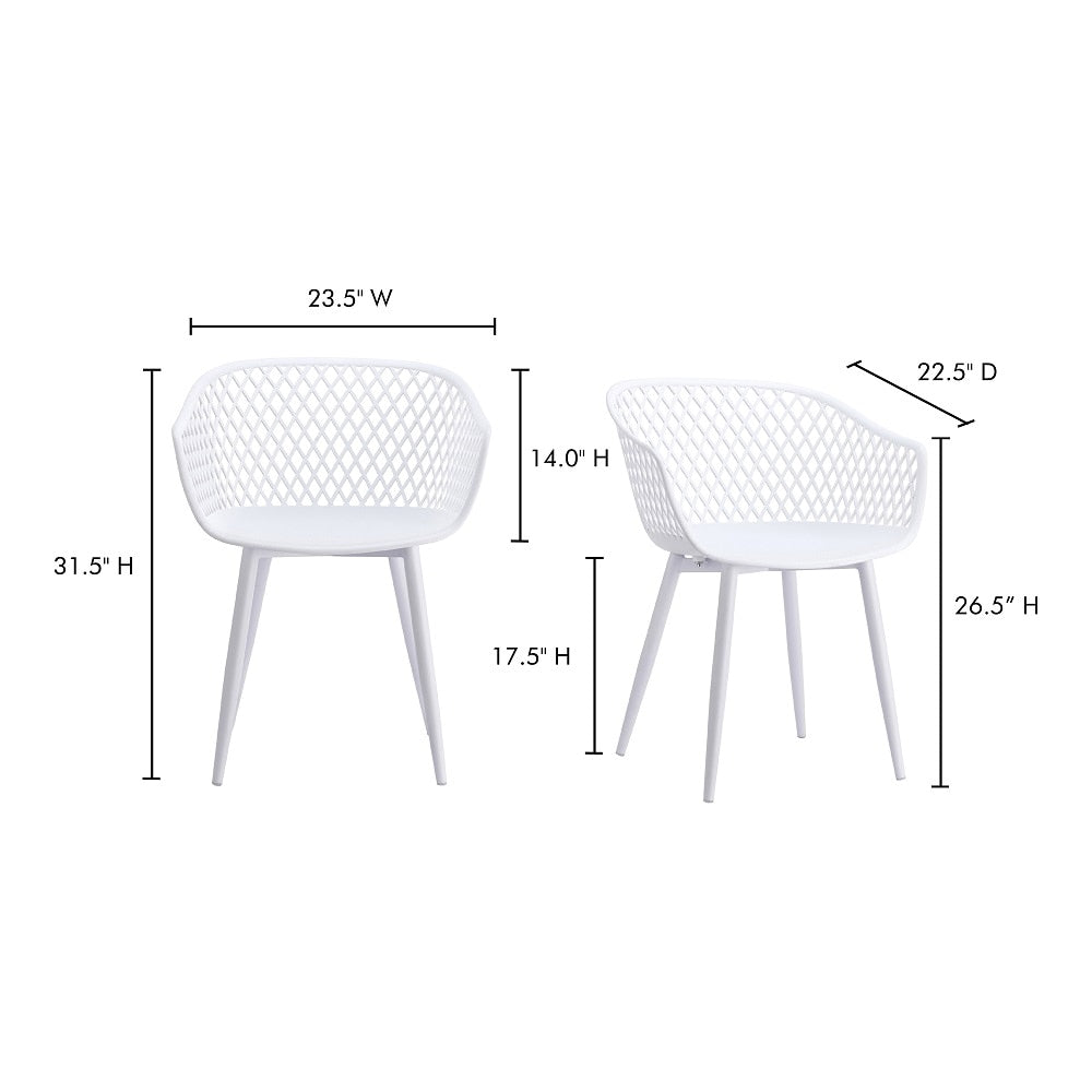 Moes Home - Piazza Outdoor Chair in White (Set of 2) - QX-1001-18 veiw 3