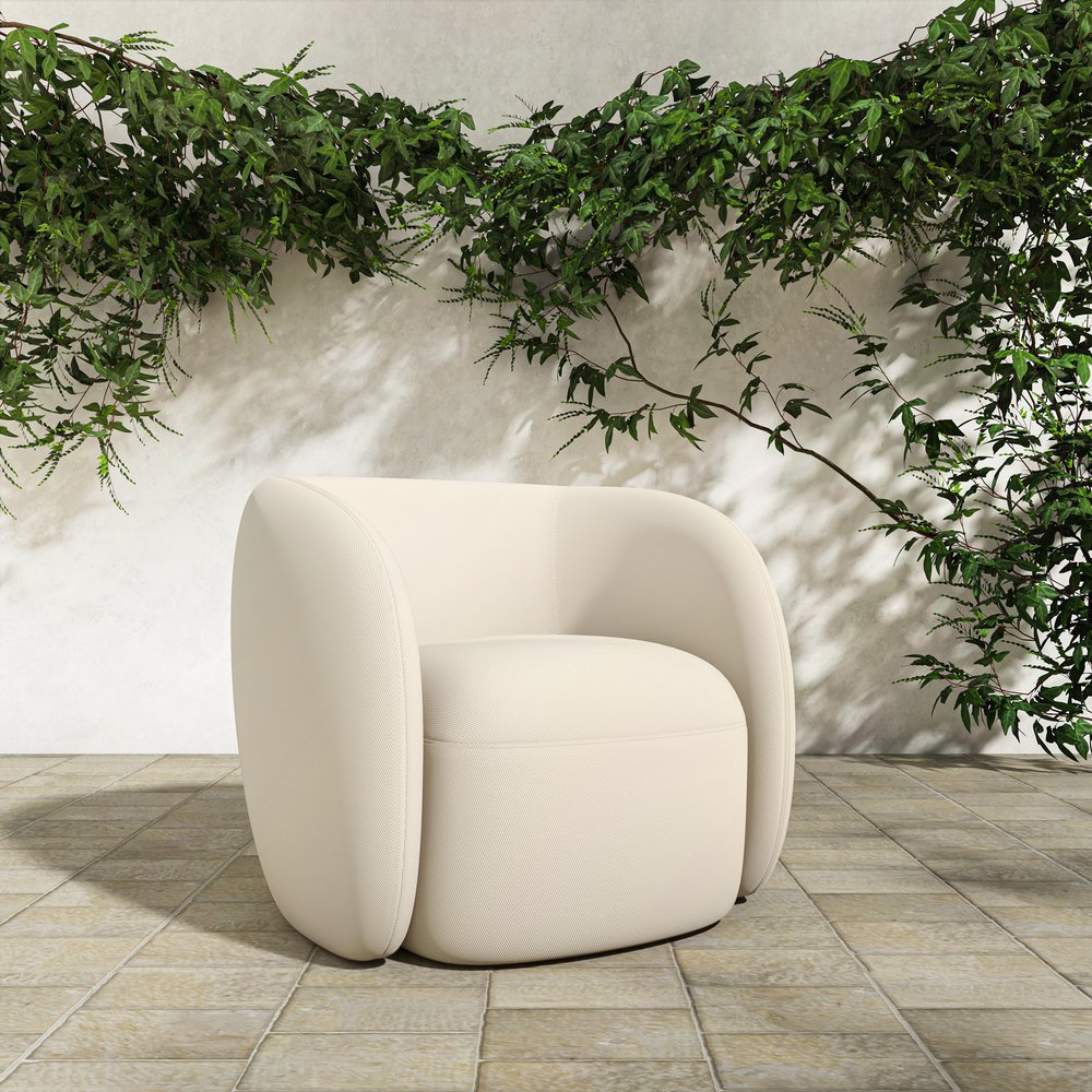 Moes Home - Rae Outdoor Accent Chair Cream - OA-1022-05 view 8