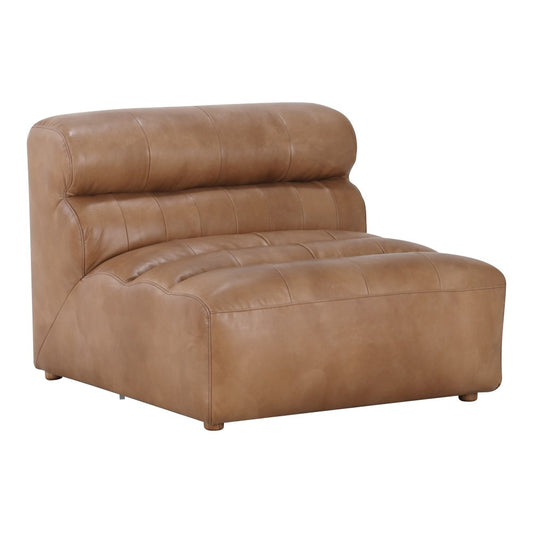 Moes Home - Ramsay Leather Armless Chair Tan - QN-1009-40 veiw 1