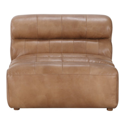 Moes Home - Ramsay Leather Armless Chair Tan - QN-1009-40 veiw 2
