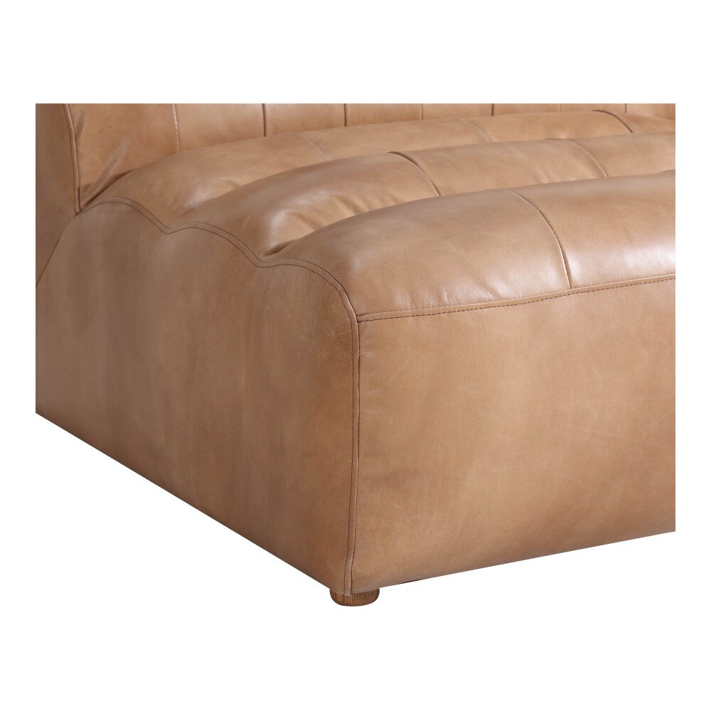 Moes Home - Ramsay Leather Armless Chair Tan - QN-1009-40 veiw 5