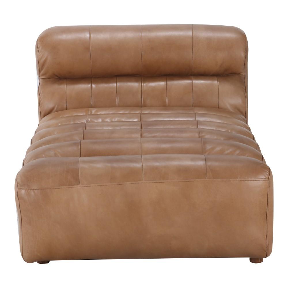 Moes Home - Ramsay Leather Chaise Tan - QN-1010-40 veiw 2