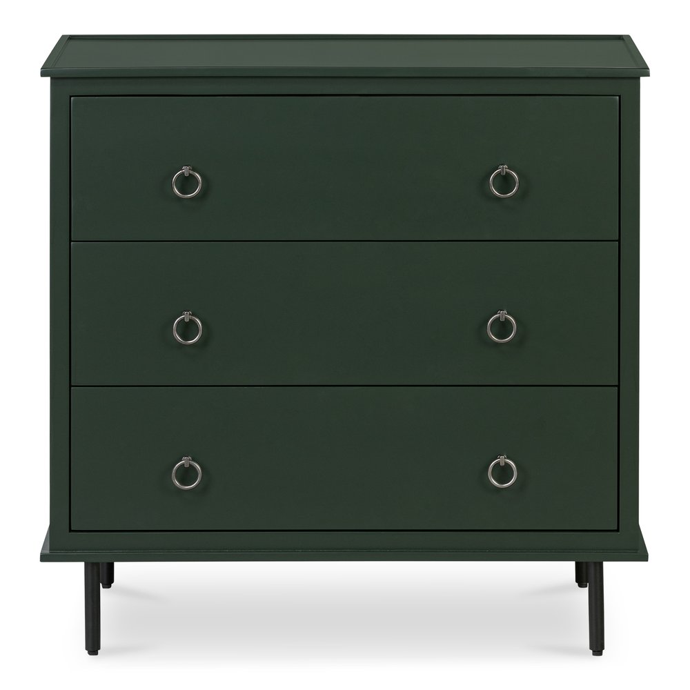Moes Home - Reagan 3 Drawer Nightstand Deep Green - JU-1007-27 view 1