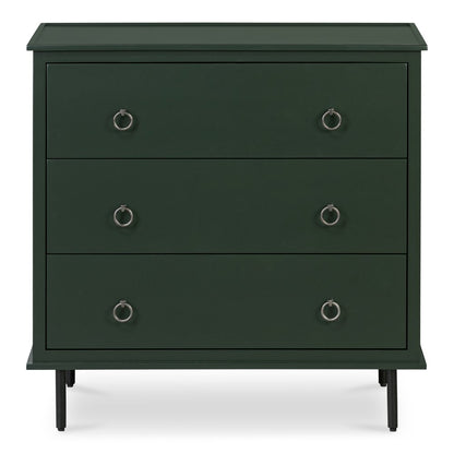 Moes Home - Reagan 3 Drawer Nightstand Deep Green - JU-1007-27 view 2