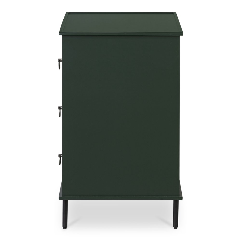 Moes Home - Reagan 3 Drawer Nightstand Deep Green - JU-1007-27 view 3