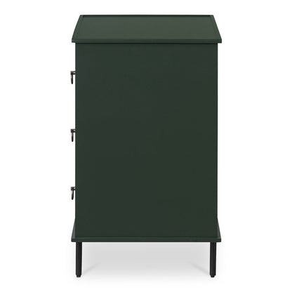 Moes Home - Reagan 3 Drawer Nightstand Deep Green - JU-1007-27 view 3