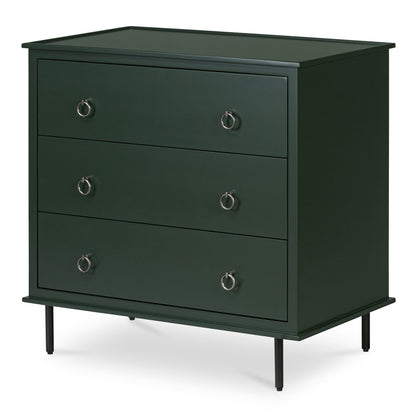 Moes Home - Reagan 3 Drawer Nightstand Deep Green - JU-1007-27 view 5