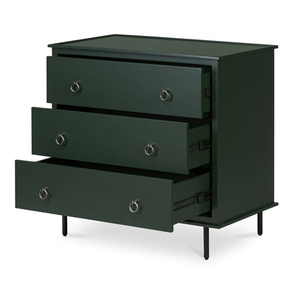 Moes Home - Reagan 3 Drawer Nightstand Deep Green - JU-1007-27 view 6