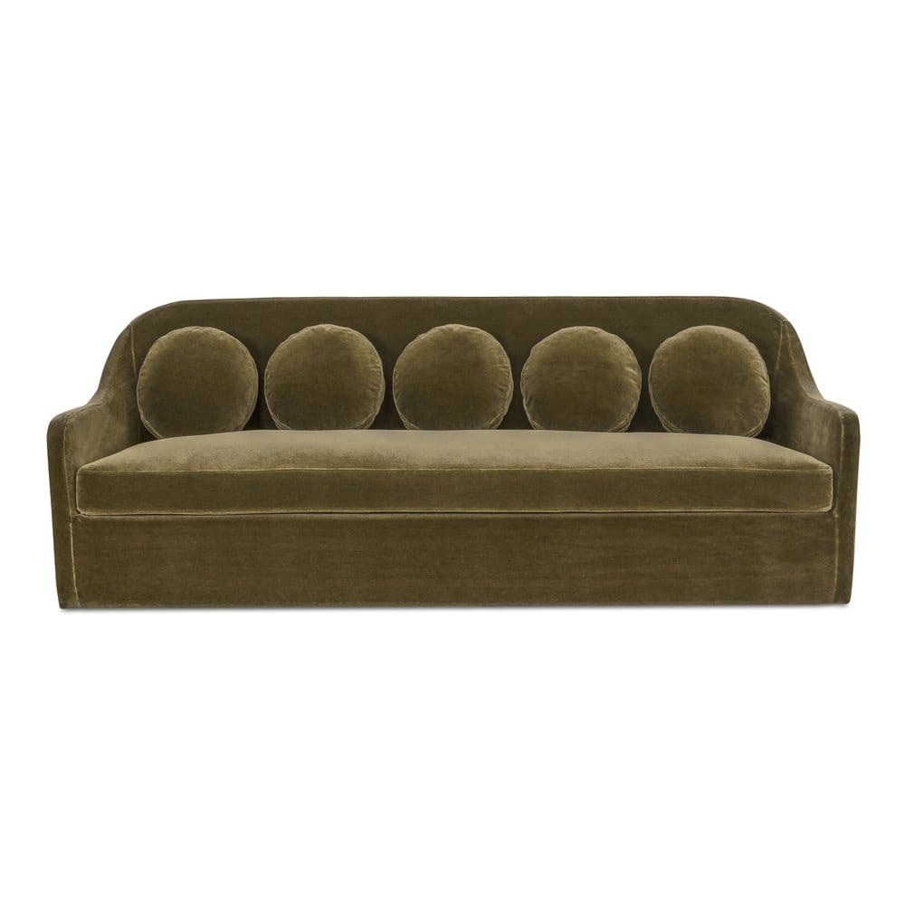 Moes Home - Rialto Sofa Dark Green Faux Mohair - OA-1064-16 view 1