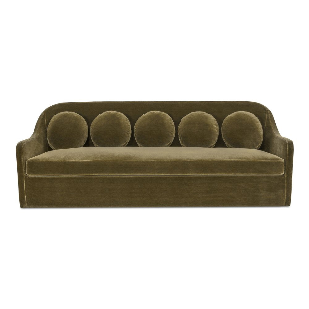 Moes Home - Rialto Sofa Dark Green Faux Mohair - OA-1064-16 view 2