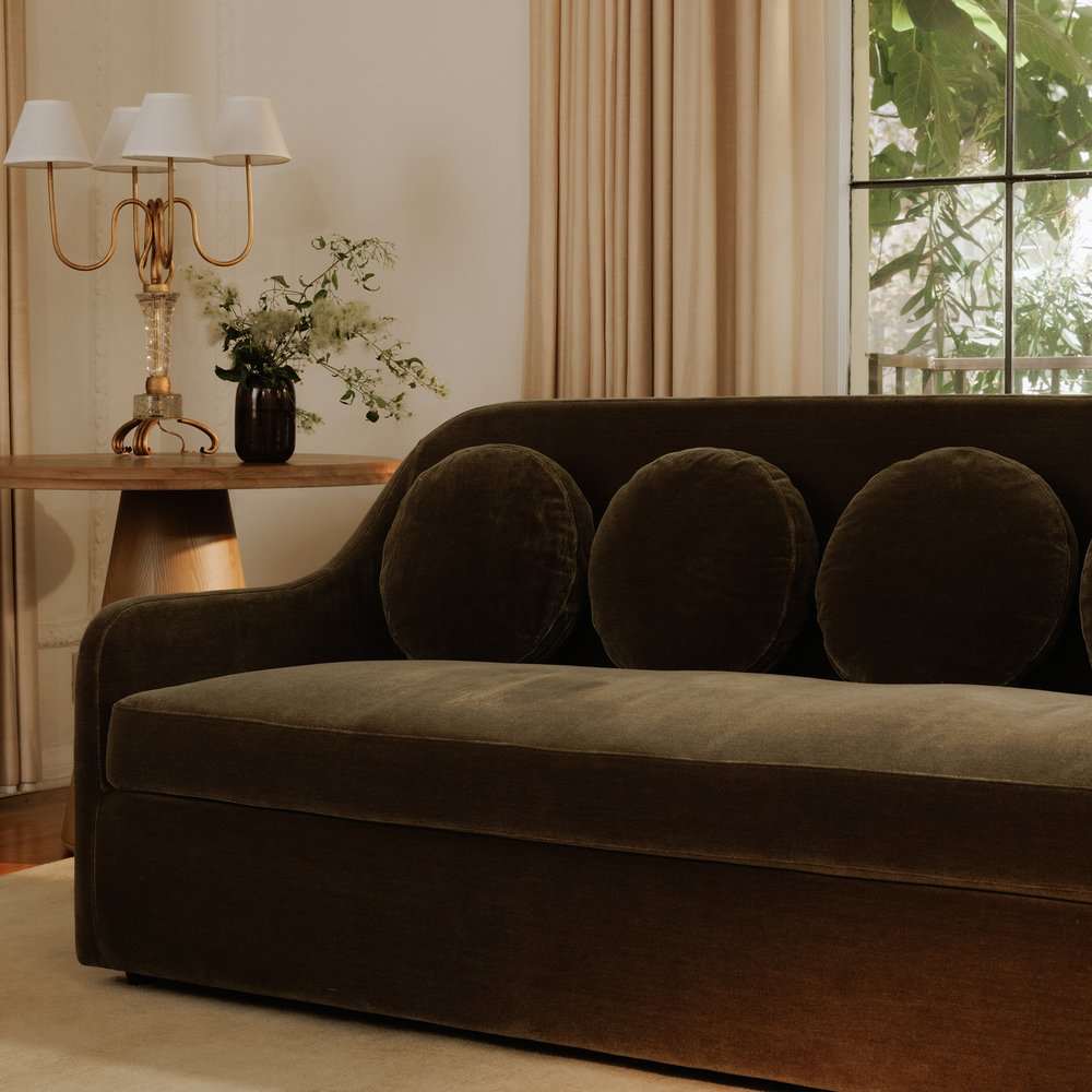 Moes Home - Rialto Sofa Dark Green Faux Mohair - OA-1064-16 view 9