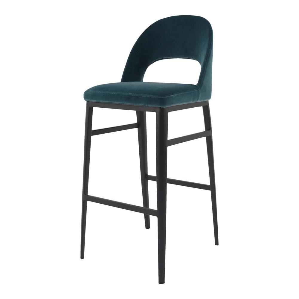 Moes Home - Roger Bar Stool in Teal Velvet - EJ-1037-36 veiw 2