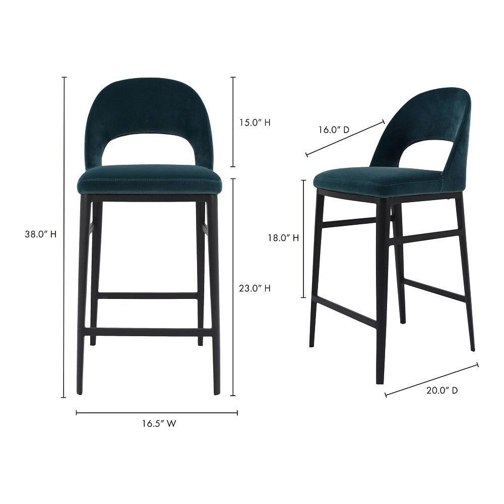 Moes Home - Roger Bar Stool in Teal Velvet - EJ-1037-36 veiw 6