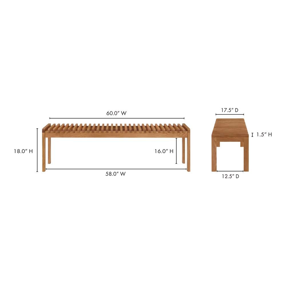 Moes Home - Rohe Oak Bench Natural - BC-1113-24 veiw 10