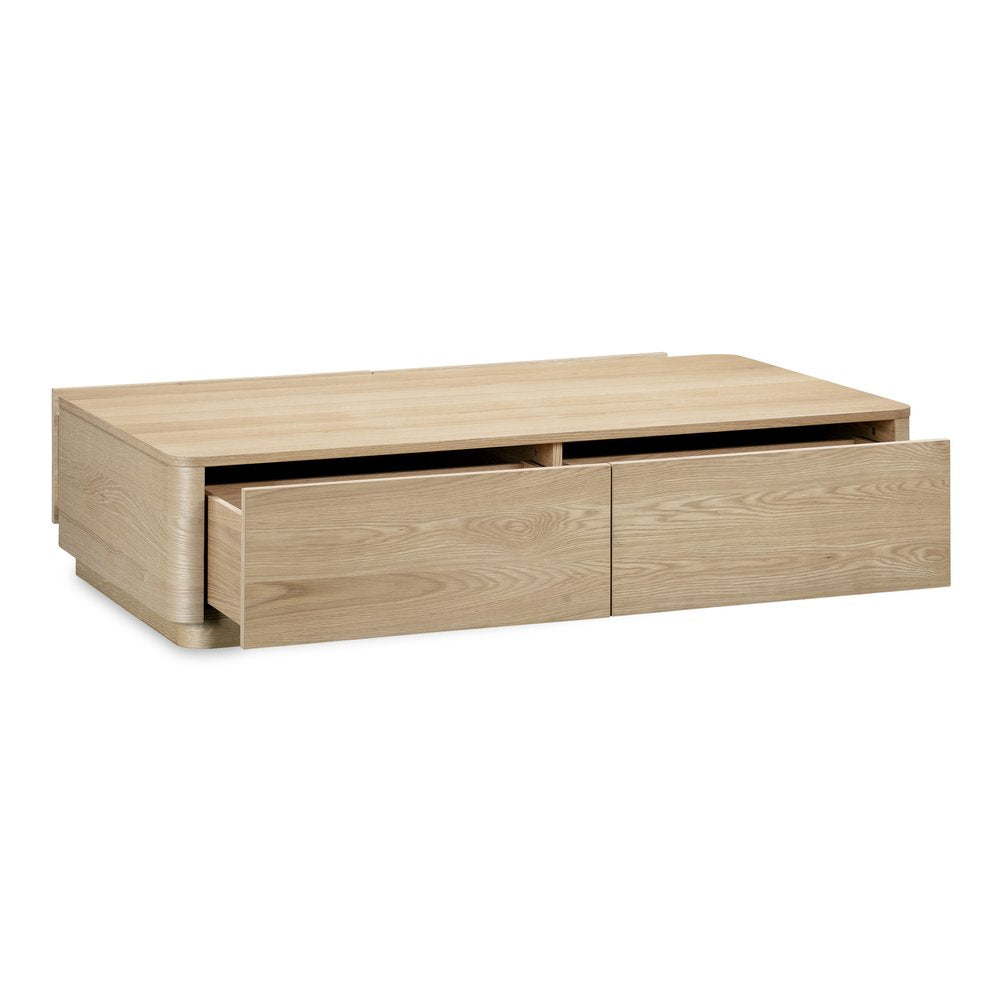 Moes Home - Round Off Coffee Table Natural Oak - YR-1007-24 view 5