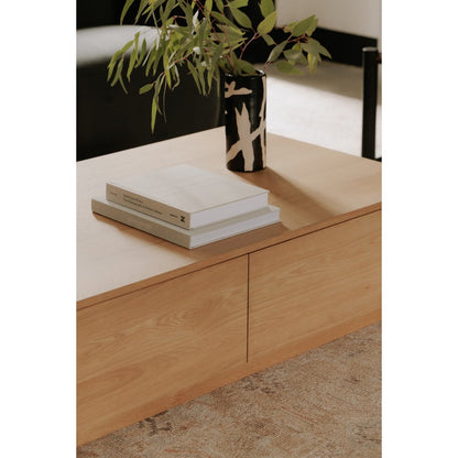 Moes Home - Round Off Coffee Table Natural Oak - YR-1007-24 view 11