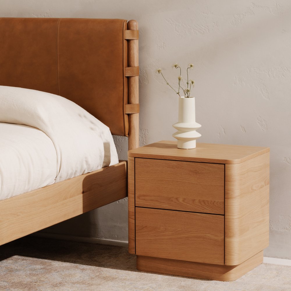 Moes Home - Round Off Tall Nightstand Natural Oak - YR-1013-24 view 10