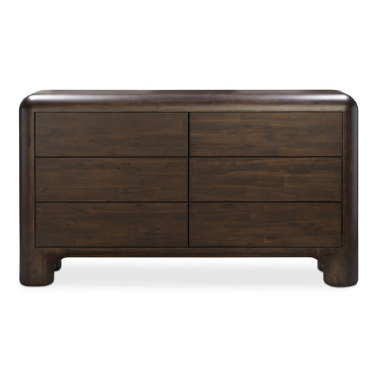 Moes Home - Rowan 6 Drawer Dresser Dark Brown - YR-1015-20 view 1