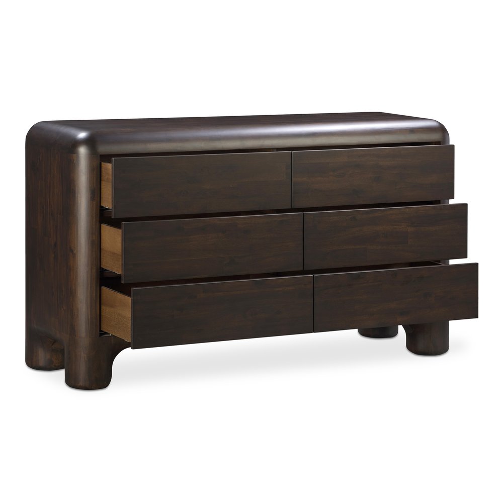 Moes Home - Rowan 6 Drawer Dresser Dark Brown - YR-1015-20 view 5