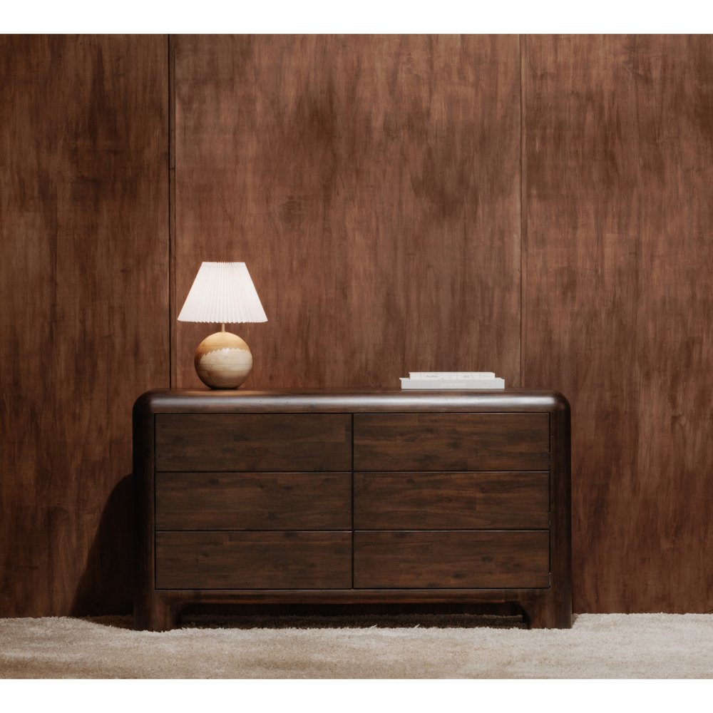 Moes Home - Rowan 6 Drawer Dresser Dark Brown - YR-1015-20 view 11