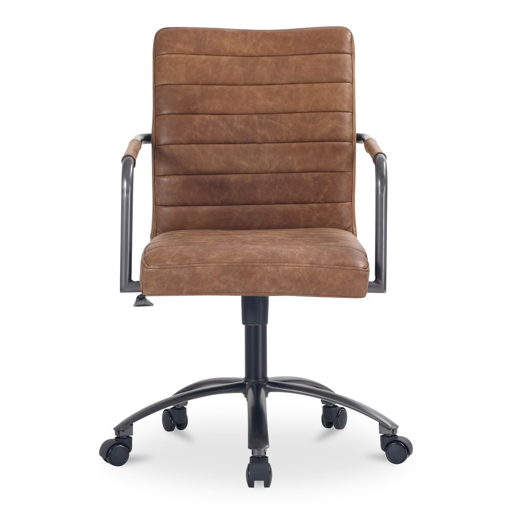 Moes Home - Roy Office Chair Open Road Brown Leather - PK-1116-14 view 1