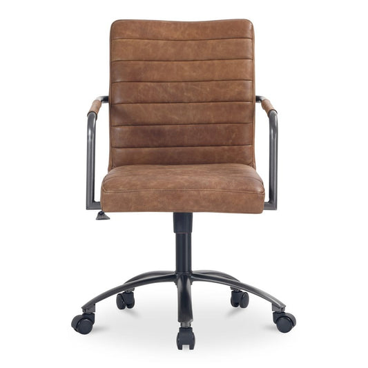 Moes Home - Roy Office Chair Open Road Brown Leather - PK-1116-14 view 1
