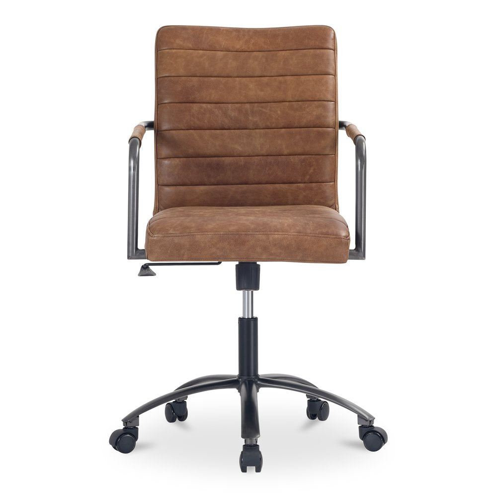 Moes Home - Roy Office Chair Open Road Brown Leather - PK-1116-14 view 2