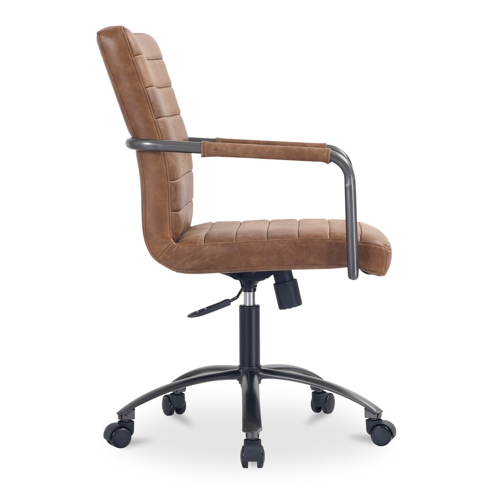 Moes Home - Roy Office Chair Open Road Brown Leather - PK-1116-14 view 4