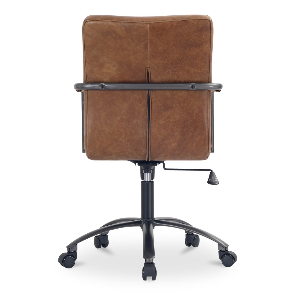 Moes Home - Roy Office Chair Open Road Brown Leather - PK-1116-14 view 5