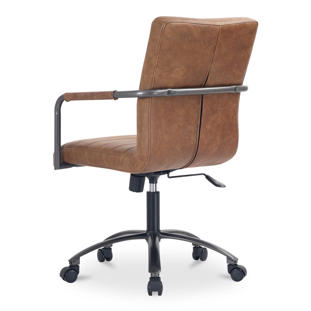 Moes Home - Roy Office Chair Open Road Brown Leather - PK-1116-14 view 6
