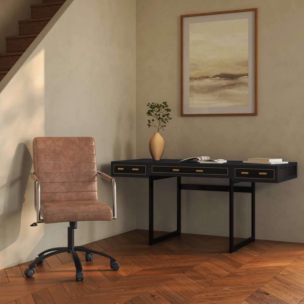 Moes Home - Roy Office Chair Open Road Brown Leather - PK-1116-14 view 9