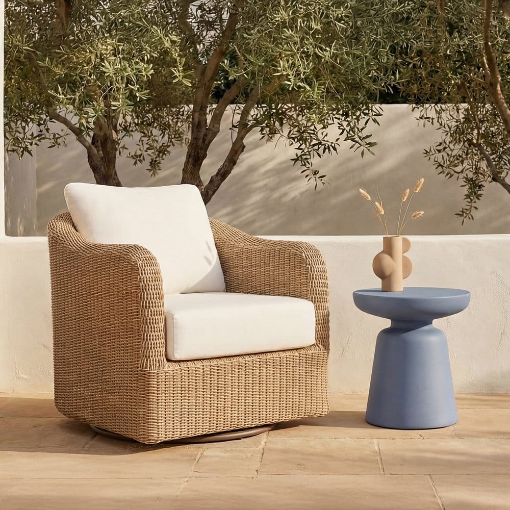 Moes Home - Ruth Outdoor Side Table Blue - QX-1019-26 view 5