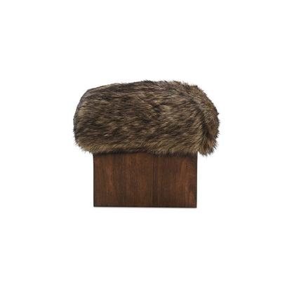 Moes Home - Serge Ottoman Brown Faux Fur - MU-1006-37 view 1