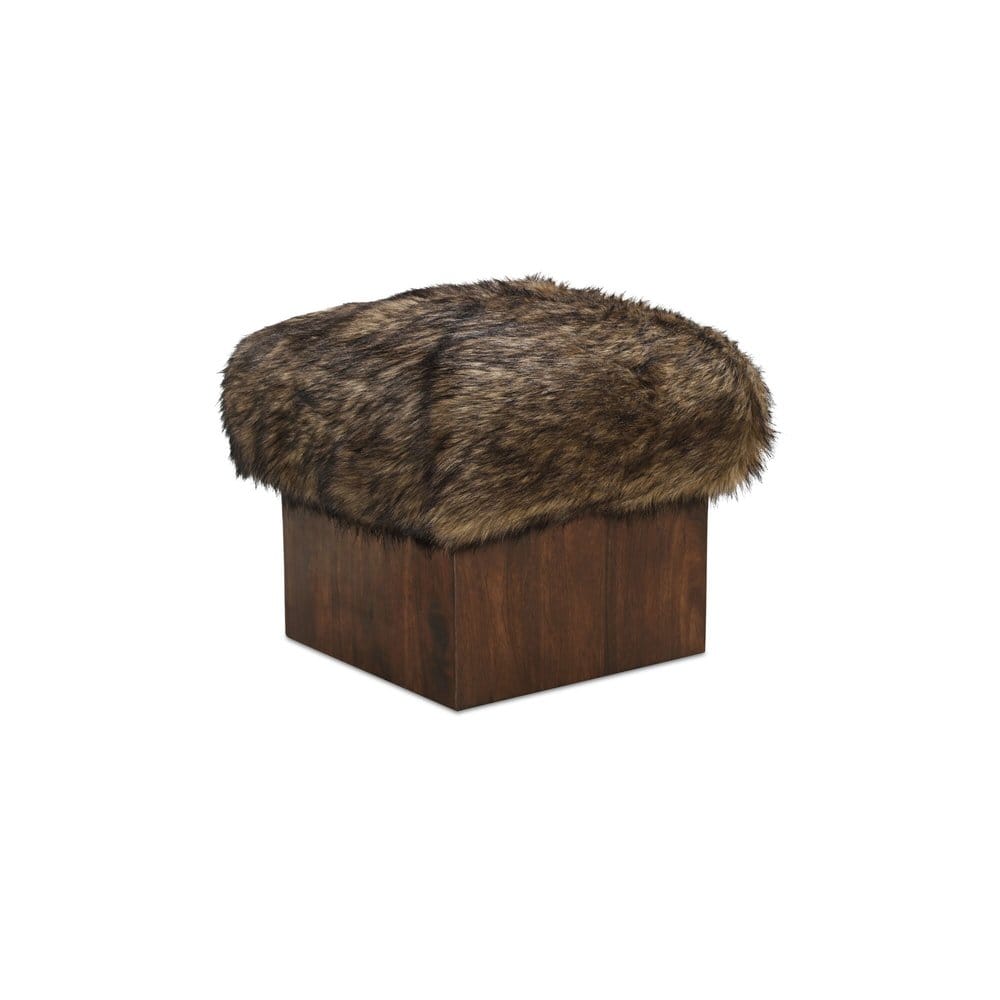 Moes Home - Serge Ottoman Brown Faux Fur - MU-1006-37 view 3