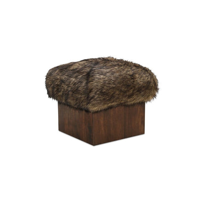 Moes Home - Serge Ottoman Brown Faux Fur - MU-1006-37 view 3