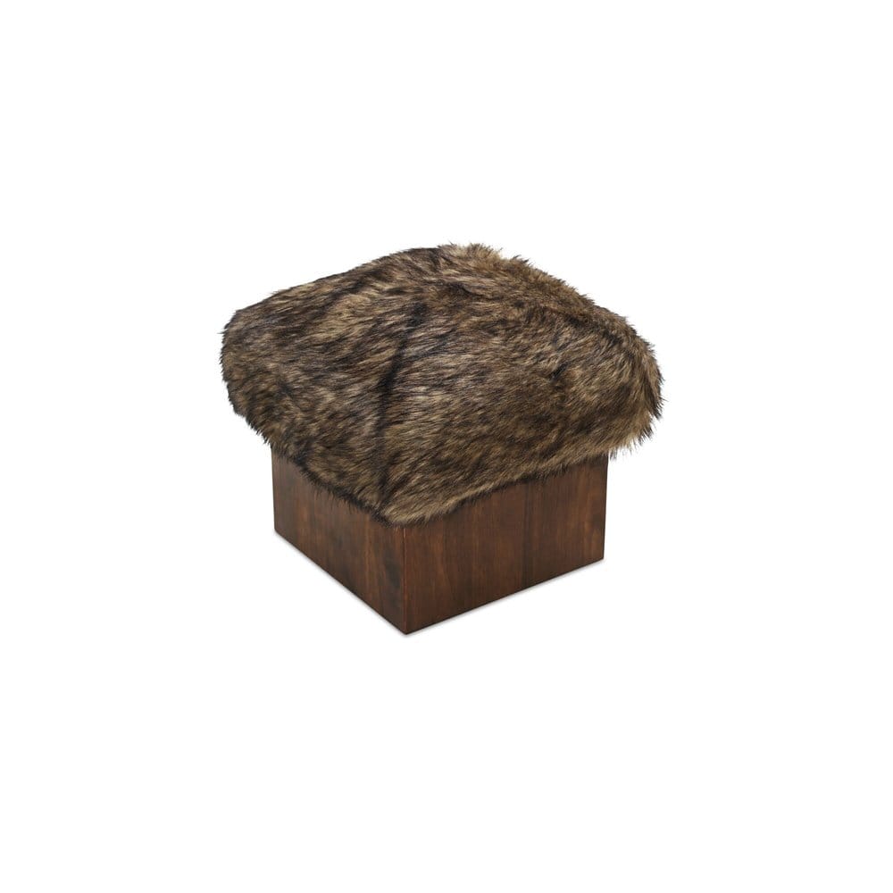 Moes Home - Serge Ottoman Brown Faux Fur - MU-1006-37 view 4