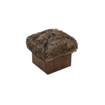 Moes Home - Serge Ottoman Brown Faux Fur - MU-1006-37 view 4